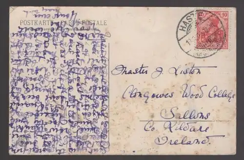 ALTE POSTKARTE ST. ANGELA BEI OSNABRÜCK PARKPARTIE MIT NETTE Park parc cpa postcard AK Ansichtskarte