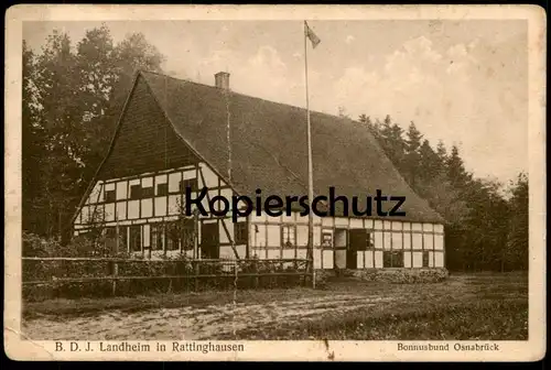 ALTE POSTKARTE B. D. J. LANDHEIM IN RATTINGHAUSEN BONNUSBUND OSNABRÜCK BAD ESSEN cpa postcard AK Ansichtskarte