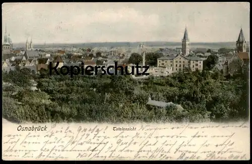 ALTE POSTKARTE OSNABRÜCK TOTALANSICHT Panorama Gesamtansicht Total cpa postcard AK Ansichtskarte