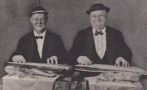 ALTE POSTKARTE MAX UND MORITZ KNACK DEUTSCHLANDS BESTES KOMISCHES ZITHERDUETT ZITHER ADRESSE BOCHUM MOLTKEPLATZ 13 cpa