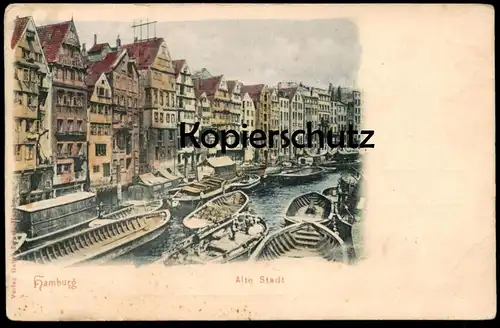 ALTE POSTKARTE HAMBURG ALTE STADT SCHIFFE SPEICHERSTADT BOOTE Boot Schiff Fleet Ansichtskarte postcard AK cpa