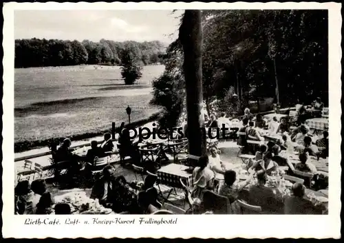 ALTE POSTKARTE FALLINGBOSTEL LIETH-CAFÉ IM BÖHMETAL E. Wischmann Freikegelbahn Freibad 2 Minuten Ansichtskarte postcard