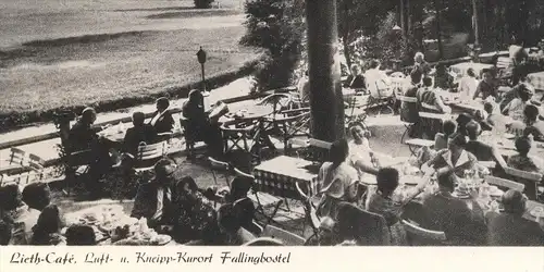 ALTE POSTKARTE FALLINGBOSTEL LIETH-CAFÉ IM BÖHMETAL E. Wischmann Freikegelbahn Freibad 2 Minuten Ansichtskarte postcard