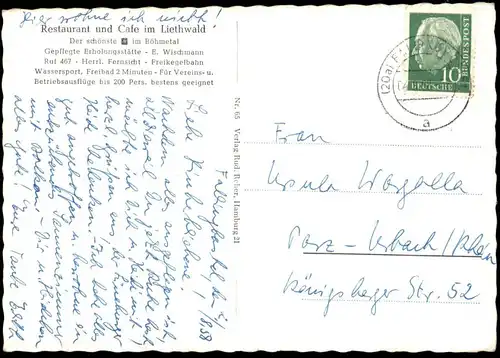 ALTE POSTKARTE FALLINGBOSTEL LIETH-CAFÉ IM BÖHMETAL E. Wischmann Freikegelbahn Freibad 2 Minuten Ansichtskarte postcard