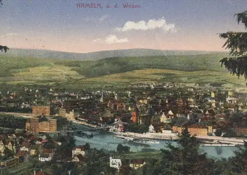 ALTE POSTKARTE HAMELN AN DER WESER 1926 PANORAMA Totalansicht Total Totale Blick auf Hameln Ansichtskarte postcard cpa