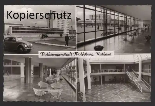 ALTE POSTKARTE VOLKSWAGENSTADT WOLFSBURG RATHAUS VW Design Stühle Stuhl chair Ansichtskarte postcard AK cpa