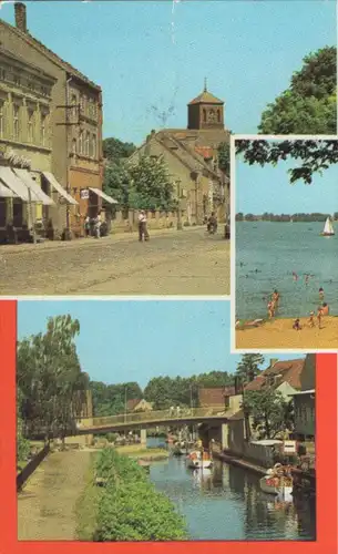 ÄLTERE POSTKARTE STORKOW MARK ALTSTADT AM KANAL AN DER SCHLEUSE AM STORKOWER SEE Ansichtskarte postcard AK cpa