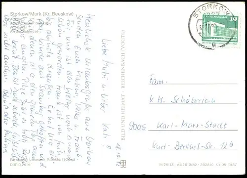 ÄLTERE POSTKARTE STORKOW MARK ALTSTADT AM KANAL AN DER SCHLEUSE AM STORKOWER SEE Ansichtskarte postcard AK cpa