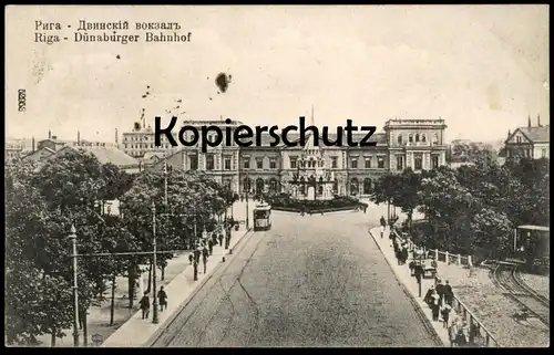 ALTE POSTKARTE RIGA DÜNABURGER BAHNHOF Lettland Latvia Station gare cpa AK Ansichtskarte postcard