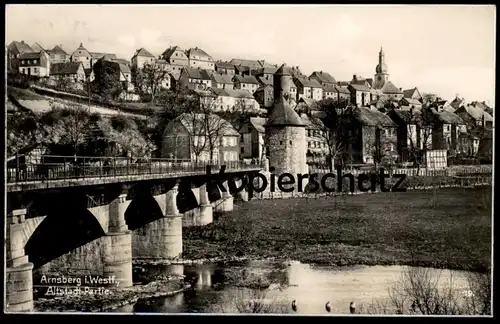 ALTE POSTKARTE ARNSBERG IN WESTFALEN ALTSTADT-PARTIE Brücke Altstadtpartie cpa AK Ansichtskarte postcard