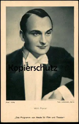 ALTE POSTKARTE WILLI FORST FLIEGE SCHAUSPIELER Actor Acteur cinema Kino Film Ein Tango für dich Ansichtskarte postcard