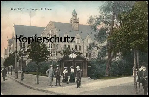 ALTE POSTKARTE DÜSSELDORF OBERPOSTDIREKTION Postdirektion Post Frauen Männer Hüte Hut hat chapeau Ansichtskarte postcard