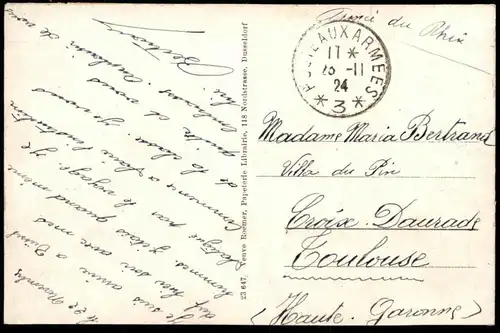 ALTE POSTKARTE CASERNE NAPOLÉON DÜSSELDORF Feldpost Stempel Poste aux Armees Kaserne casern cpa Ansichtskarte postcard