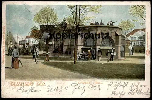 ALTE POSTKARTE DÜSSELDORF AUSSTELLUNG 1902 KÖNIGSSTUHL ZU RHENSE exhibition postcard Ansichtskarte cpa AK