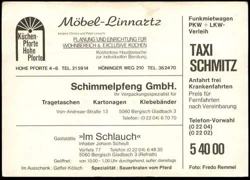 ÄLTERE POSTKARTE BERGISCH GLADBACH DE 4 VUN DE SACKJASS VW BULLI Bus musicians Musiker Ansichtskarte postcard cpa