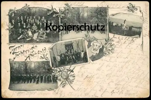 ALTE POSTKARTE TURNER FECHTRIEGE HERSFELD FECHTSAAL KRIEGSSCHULE Fechten fencing escrime Ansichtskarte postcard