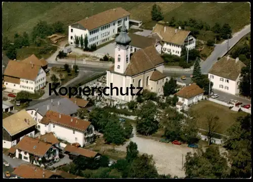 ÄLTERE POSTKARTE SEEHAUSEN STAFFELSEE PFARRKIRCHE ST. MICHAEL MIT PFARRHAUS UND SCHULE BEI MURNAU postcard Ansichtskarte