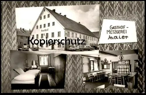 ÄLTERE POSTKARTE GASTHOF-METZGEREI MAIER EGLHARTING Opel Kegelbahn Zorneding Kirchseeon postcard Ansichtskarte cpa AK