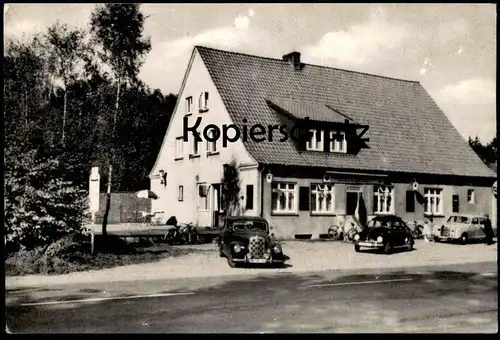 ÄLTERE POSTKARTE GASTHAUS ZUR GRÜNEN TANNE STEINBECK ÜBER BUCHHOLZ VW VOLKSWAGEN KÄFER MERCEDES postcard Ansichtskarte
