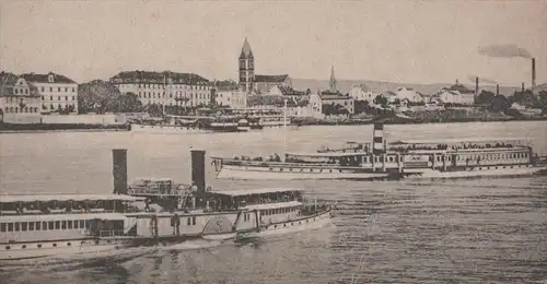 ALTE POSTKARTE ENGERS AM RHEIN TOTAL NEUWIED Dampfer Raddampfer steamer steam ship bateau à vapeur Schiff postcard cpa