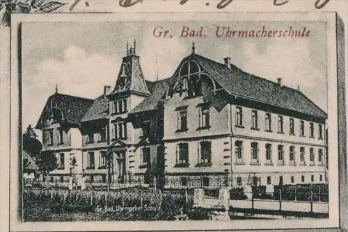 ALTE POSTKARTE GRUSS AUS FURTWANGEN GEWERBEHALLE KAISERDENKMAL SCHNITZEREISCHULE UHRMACHERSCHULE Bahnpost Donaueschingen