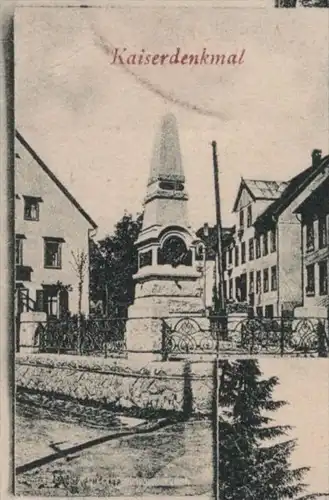 ALTE POSTKARTE GRUSS AUS FURTWANGEN GEWERBEHALLE KAISERDENKMAL SCHNITZEREISCHULE UHRMACHERSCHULE Bahnpost Donaueschingen