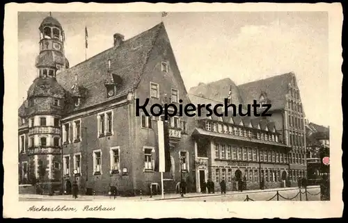 ALTE POSTKARTE ASCHERSLEBEN RATHAUS Beflaggung Flagge AK Ansichtskarte postcard cpa