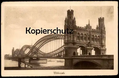 ALTE POSTKARTE ELBBRÜCKE HAMBURG bridge pont AK Ansichtskarte postcard cpa