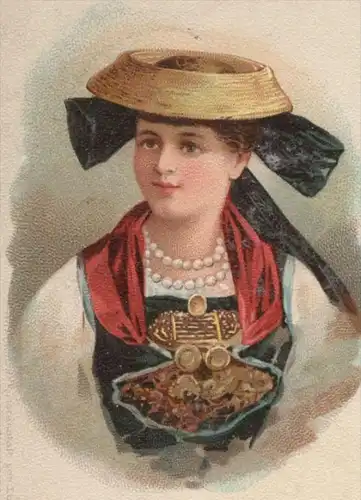 ALTE POSTKARTE HAMBURG HELGOLÄNDER WEG & SEEWARTE TRACHT FRAU traditional costume folklorique Ansichtskarte postcard cpa