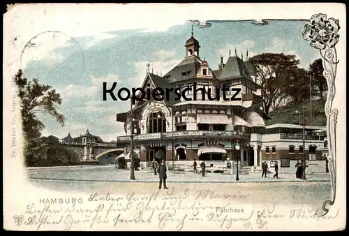 ALTE POSTKARTE HAMBURG FÄHRHAUS REKLAME LÖWEN-BRAUEREI Löwenbrauerei AK Ansichtskarte postcard cpa