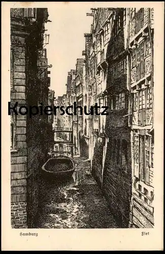 ALTE KÜNSTLER POSTKARTE HAMBURG FLET SPEICHERHÄUSER VERLAG VON SEGGERN AK Ansichtskarte postcard cpa