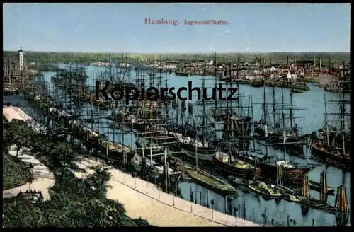 ALTE POSTKARTE HAMBURG SEGELSCHIFFHAFEN SEGELSCHIFF SCHIFF Hafen port harbour harbor ship AK Ansichtskarte postcard cpa