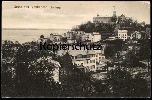 ALTE POSTKARTE GRUSS AUS BLANKENESE SÜLLBERG SOLDAT SCHREIBT VOM ERLEBNIS BEIM MILITÄR 1918 Ansichtskarte postcard cpa