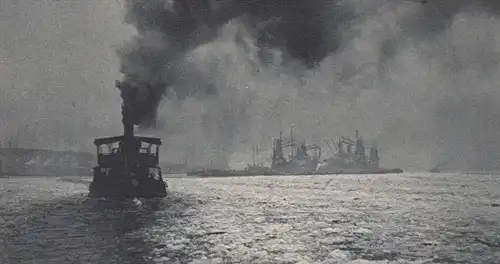 ALTE POSTKARTE HAMBURG FÄHRDAMPFER IM TREIBEIS H. V. SEGGERN Dampfer ship Schiff steamer bateau Ansichtskarte postcard