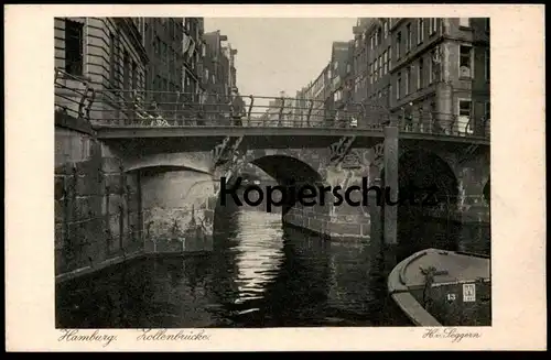ALTE POSTKARTE HAMBURG ZOLLENBRÜCKE H. V. SEGGERN bridge pont AK cpa Ansichtskarte postcard