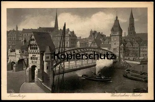 ALTE POSTKARTE HAMBURG WANDRAHMS-BRÜCKE MESSAMT WANDRAHMSBRÜCKE bridge pont AK cpa Ansichtskarte postcard