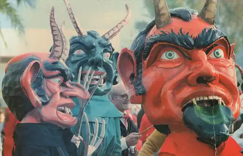 ÄLTERE POSTKARTE MALLORCA DIMONIS FEST SANT ANTONI Dämon Teufel devil Karneval carnival cpa AK postcard Ansichtskarte