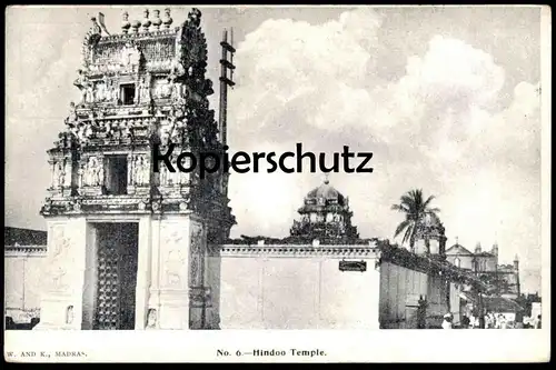 ALTE POSTKARTE TANJORE HINDOO TEMPLE EDITOR WIELE UND KLEIN MADRAS Tempel India Indien cpa AK postcard Ansichtskarte