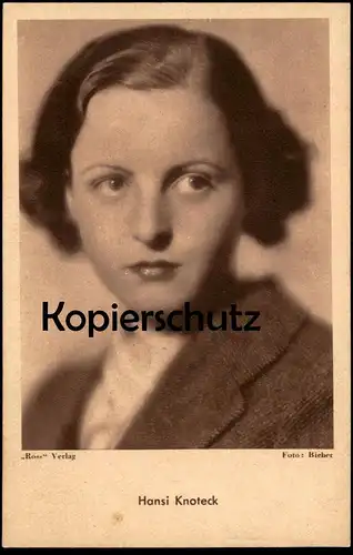 ALTE POSTKARTE HANSI KNOTECK SCHAUSPIELERIN ERNST SCHAUEND actor actress Kino Film Waldwinter Ansichtskarte postcard cpa