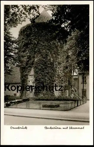 ALTE POSTKARTE OSNABRÜCK BOCKSTURM MIT EHRENMAL Soldat Turm tour tower monument Ansichtskarte postcard cpa AK