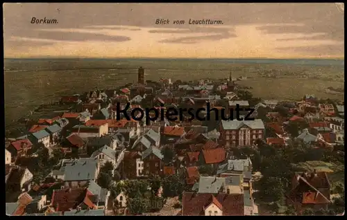 ALTE POSTKARTE BORKUM BLICK VOM LEUCHTTURM PANORAMA TOTALANSICHT GESAMTANSICHT lighthouse phare Ansichtskarte postcard