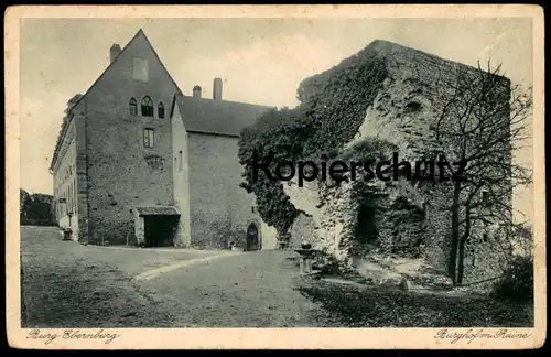 ALTE POSTKARTE BURG EBERNBURG BURGHOF MIT RUINE castle chateau Ansichtskarte postcard cpa AK