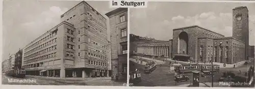 ALTE POSTKARTE HOCHBAUTEN IN STUTTGART ARCHITEKTUR BAHNHOF POST TAGBLATT architecture Ansichtskarte AK postcard cpa