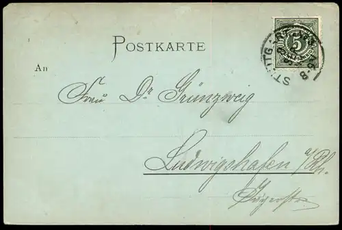 ALTE POSTKARTE GRUSS AUS STUTTGART 1899 ROSSEBÄNDIGER DENKMAL monument Pferd horse Ansichtskarte AK postcard cpa