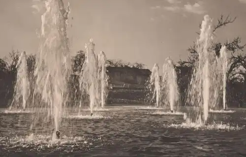 ALTE POSTKARTE REICHSGARTENSCHAU STUTTGART 1939 BEI DEN WASSERSPIELEN Brunnen fontaine foutain Gartenschau cpa AK