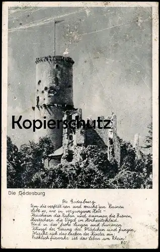 ALTE POSTKARTE DIE GODESBURG 1943 Spruch Gedicht Bonn Bad Godesberg Ansichtskarte postcard cpa AK