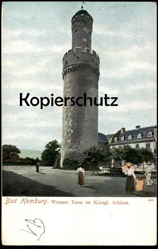 ALTE POSTKARTE BAD HOMBURG WEISSER TURM IM KÖNIGLICHEN SCHLOSS cpa AK Ansichtskarte postcard