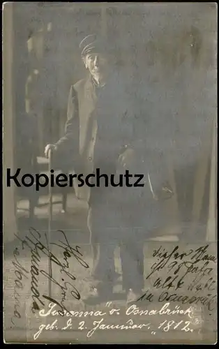 ALTE POSTKARTE SUSANNA VON OSNABRÜCK GEB. 02.01.1812 ÄLTESTER MANN HANDTASCHE old man cpa AK Ansichtskarte postcard