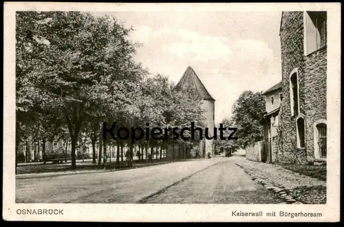 ALTE POSTKARTE OSNABRÜCK KAISERWALL MIT BÜRGERHORSAM cpa AK Ansichtskarte postcard