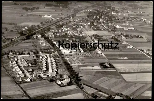 ALTE POSTKARTE BOHMTE KREIS WITTLAGE LUFTBILD Bahnhof Bahnstrecke Fliegeraufnahme bei Osnabrück Ansichtskarte postcard